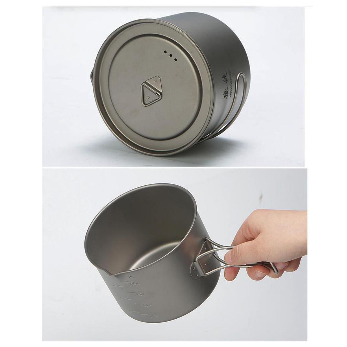 Camping Coffee Mug with Lid Drinking Cups Titanium Water Cup for Trekking