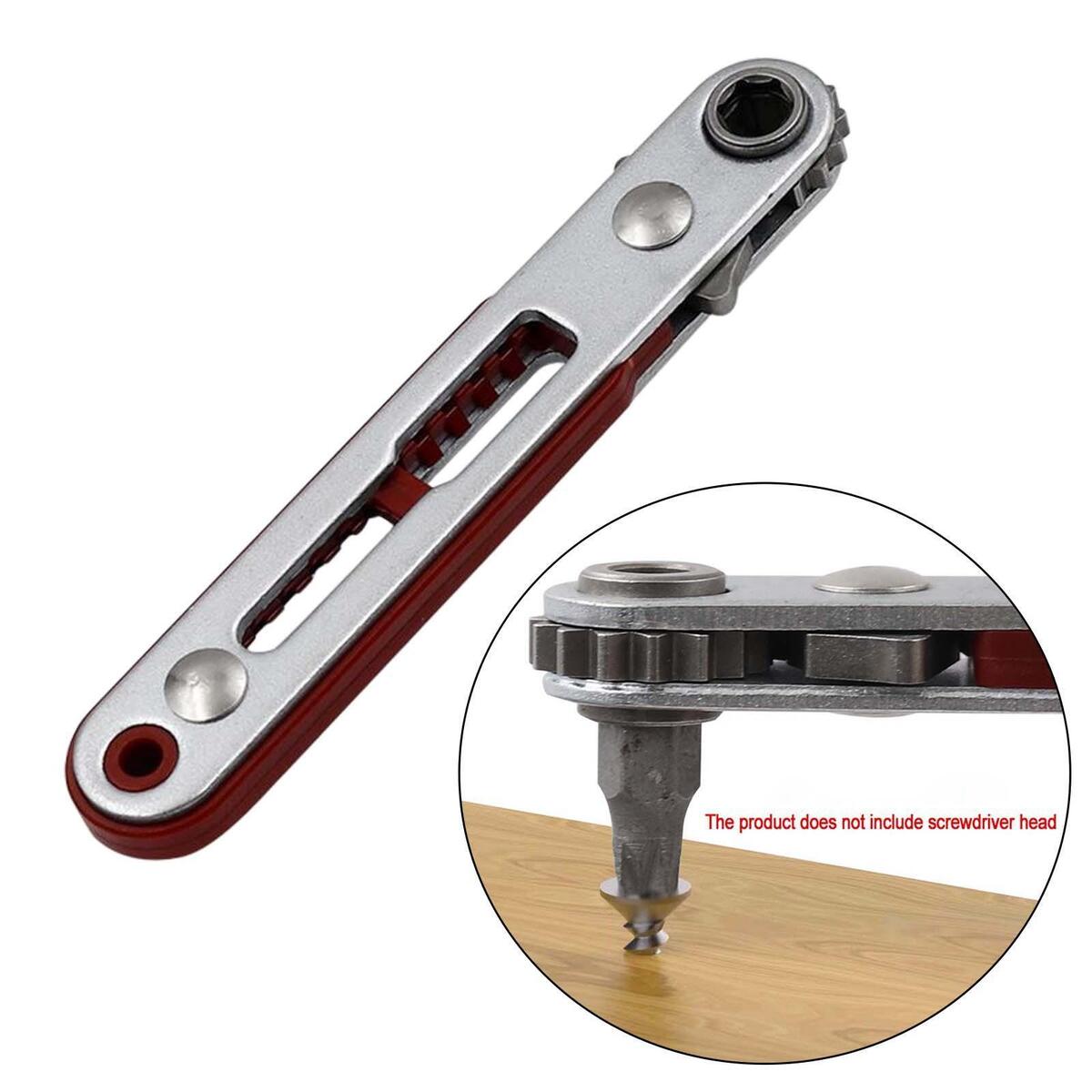Low Profile Mini Ratchet Wrench 1/4 inch Offset Ratcheting Screwdriver