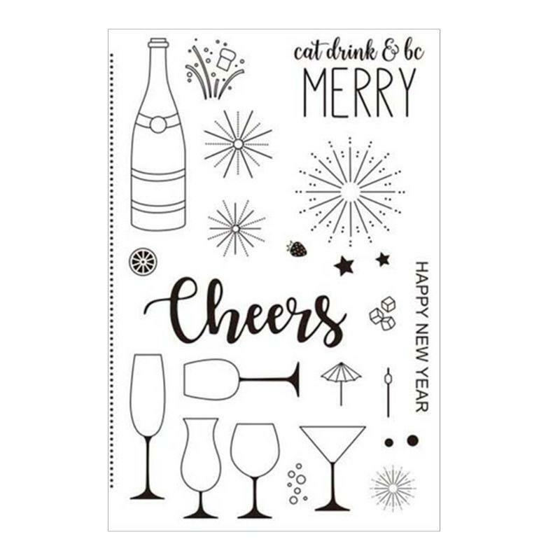 Wine Glass Cutting Dies Clear Stamp DIY Scrapbooking Paper Cards Album Decor