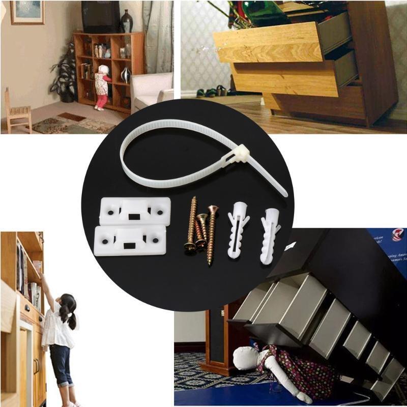 Baby Safety Anti-Tip Straps for Flat TV and Furniture Wall Strap Lock Protection