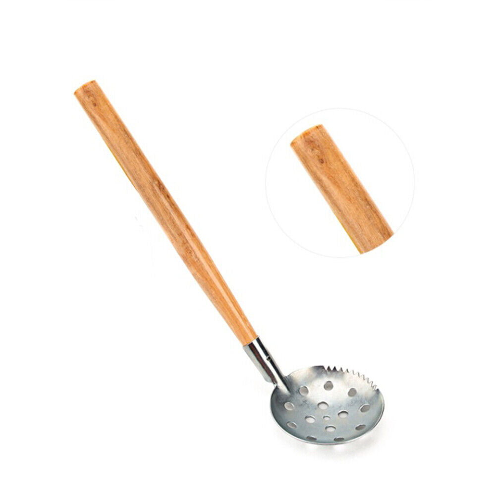 Ice Fishing Scoop Wood Handle Fishnet Strainer Slush Skimmer Fishing Tackle