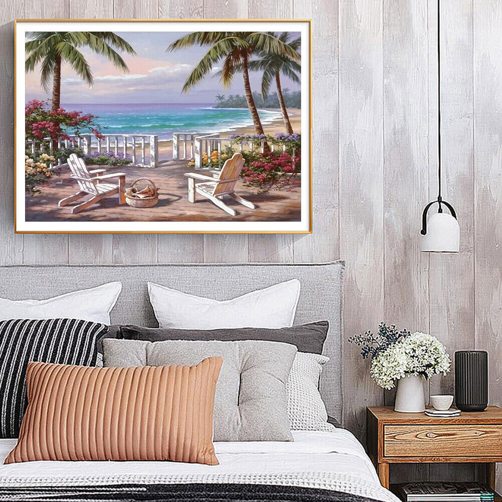 DIY Unframed Seascape Oil Painting Picture By Numbers Canvas Drawing Paint
