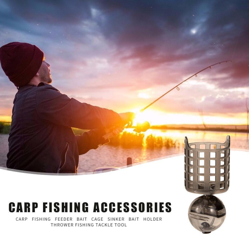 Fishing Bait Cage Connector Sinker Feeder Bait Holder Fishing Tackle (L)