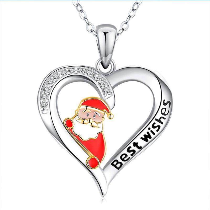 Christmas Santa Claus Heart Necklace Unique Design Party Daily Leisure Wearing