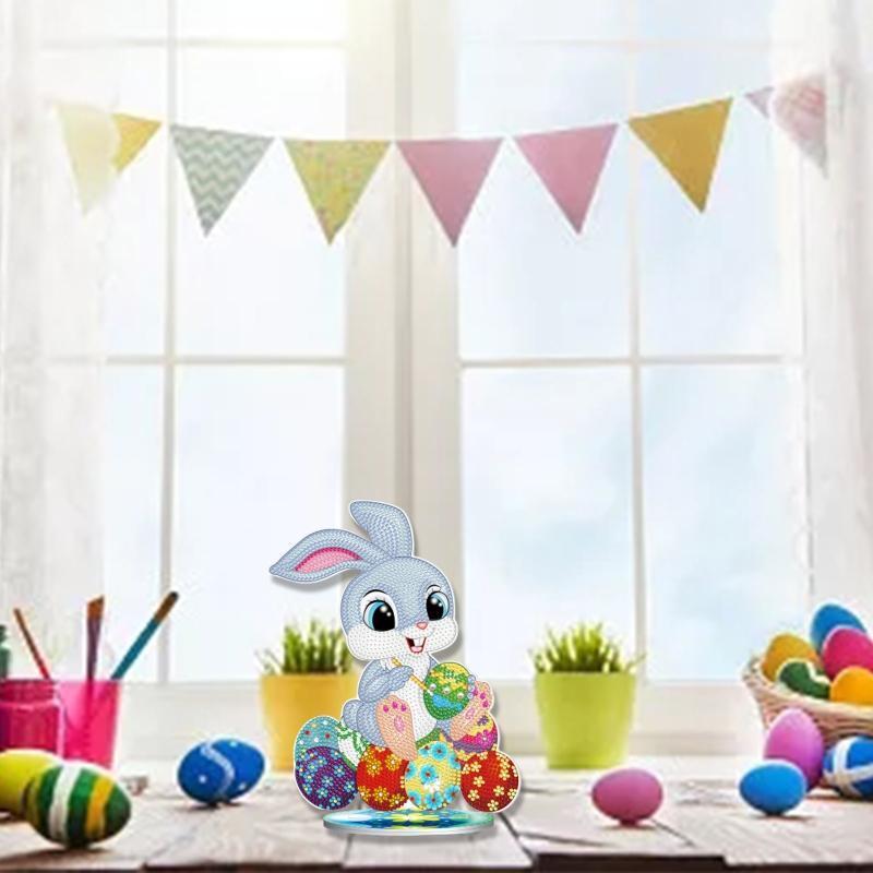Easter Bunny Eggs 5D Diamond Art Painting Ornaments DIY Desktop Table Decoration