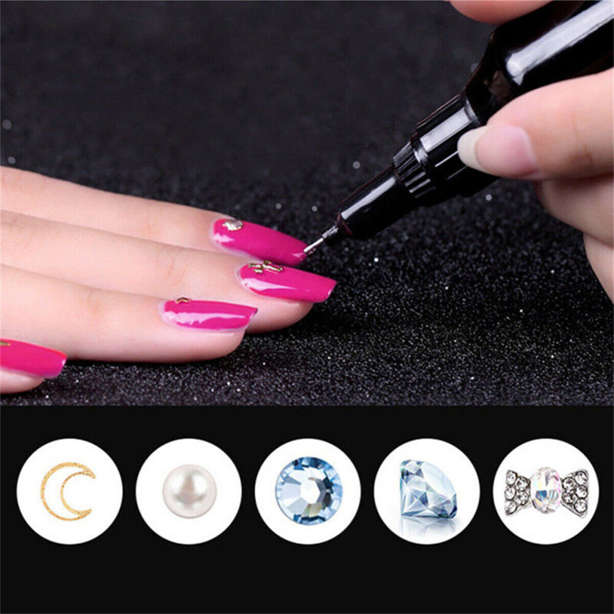 10ml Nail Art Rhinestones UV Gel Glue Drill Gel Sticky Crystal Gem Polish Decor
