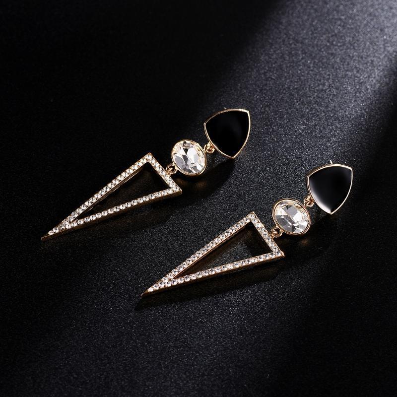 Women Earrings Luxury Jewelry Elegant Triangle Dangle Geometric Fashion Wedding