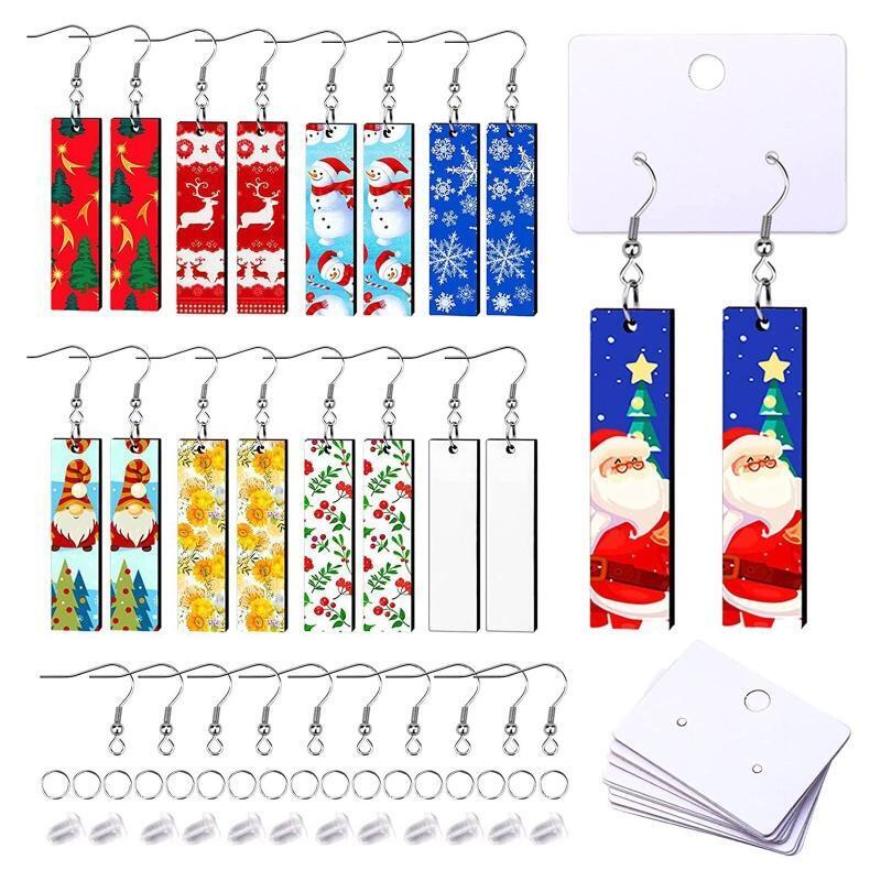 Personalized 20x Rectangle Sublimation Earring Blank Heat Transfer Wire Hooks