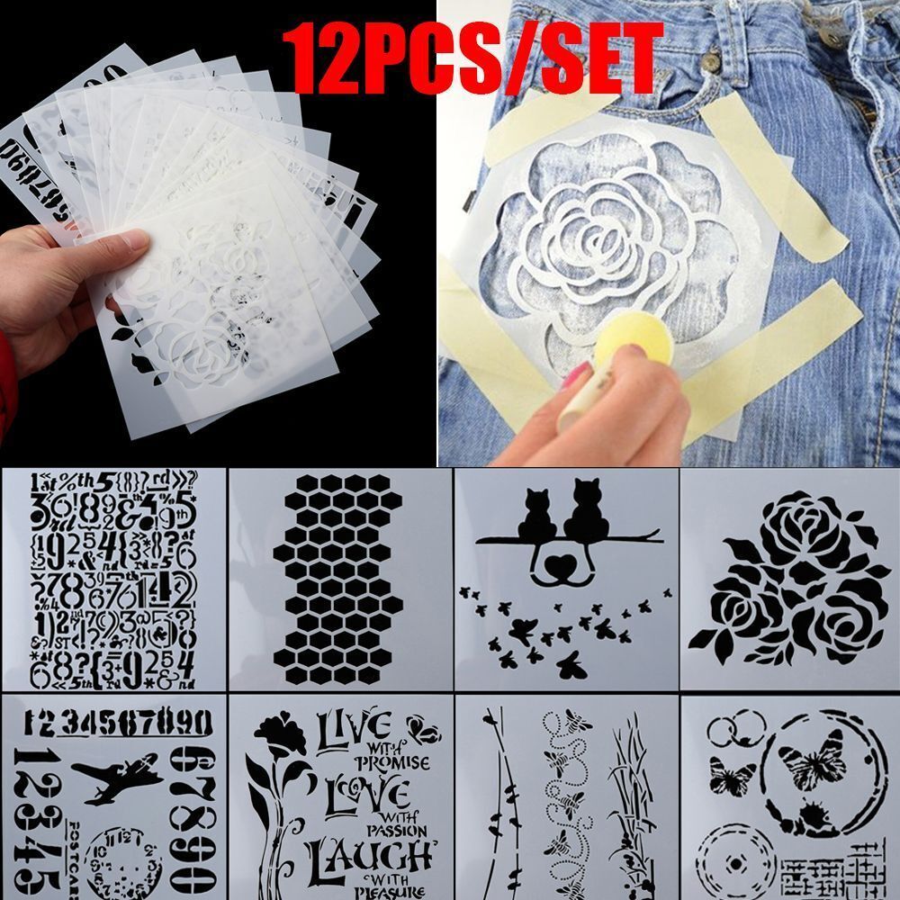 DIY Crafts Embossing Template Walls Painting Scrapbooking Layering Stencils