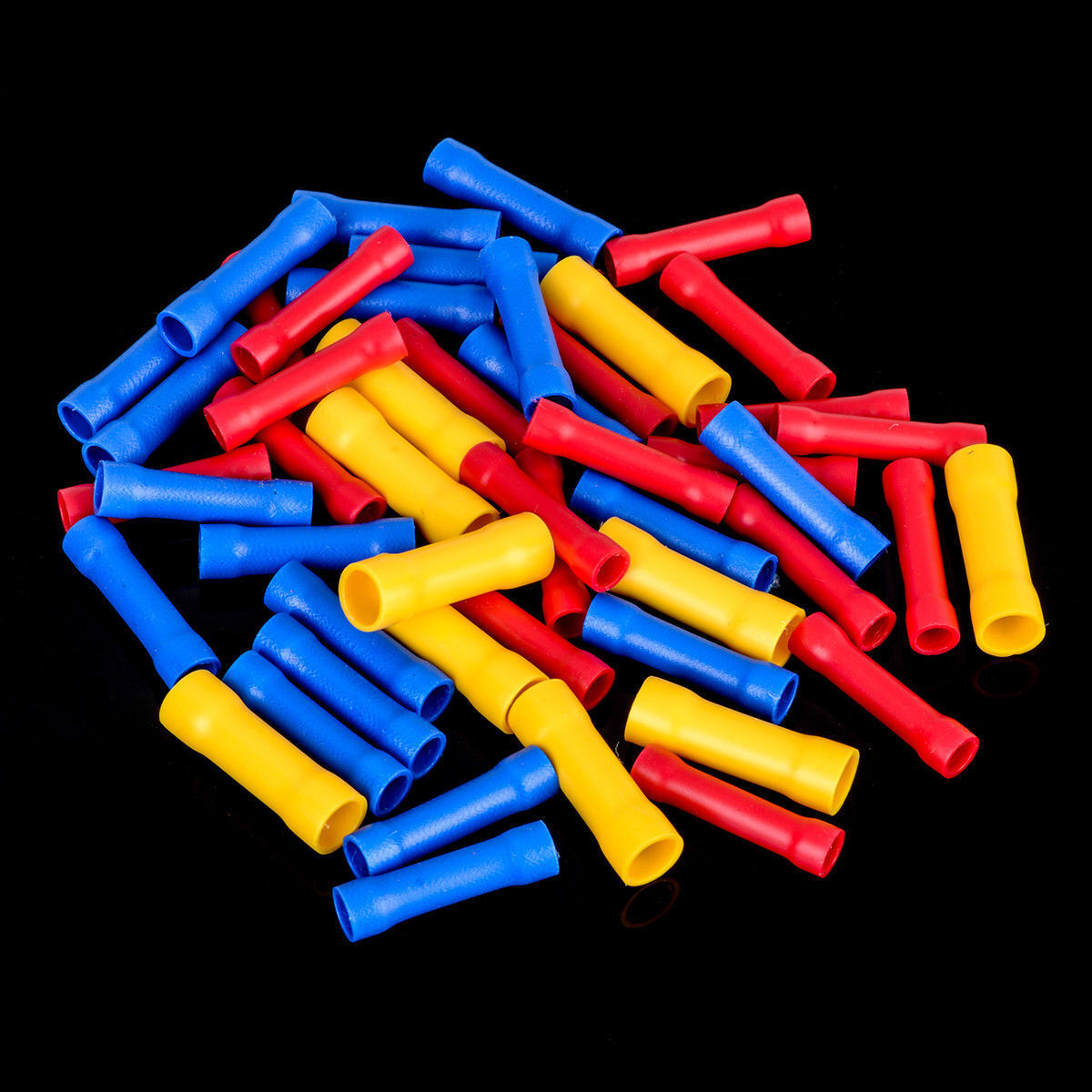 50pcs insulated connections electrical terminals crimp connectorsred, blue, yell