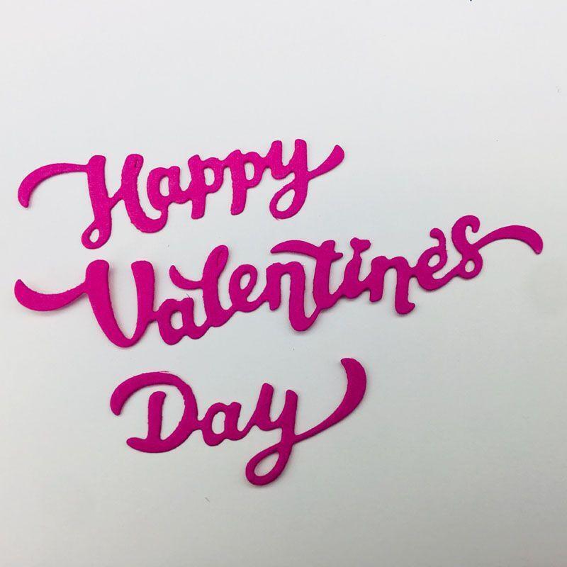 Happy Valentines Day Metal Cutting Dies Stencil Scrapbooking DIY Album Stamps