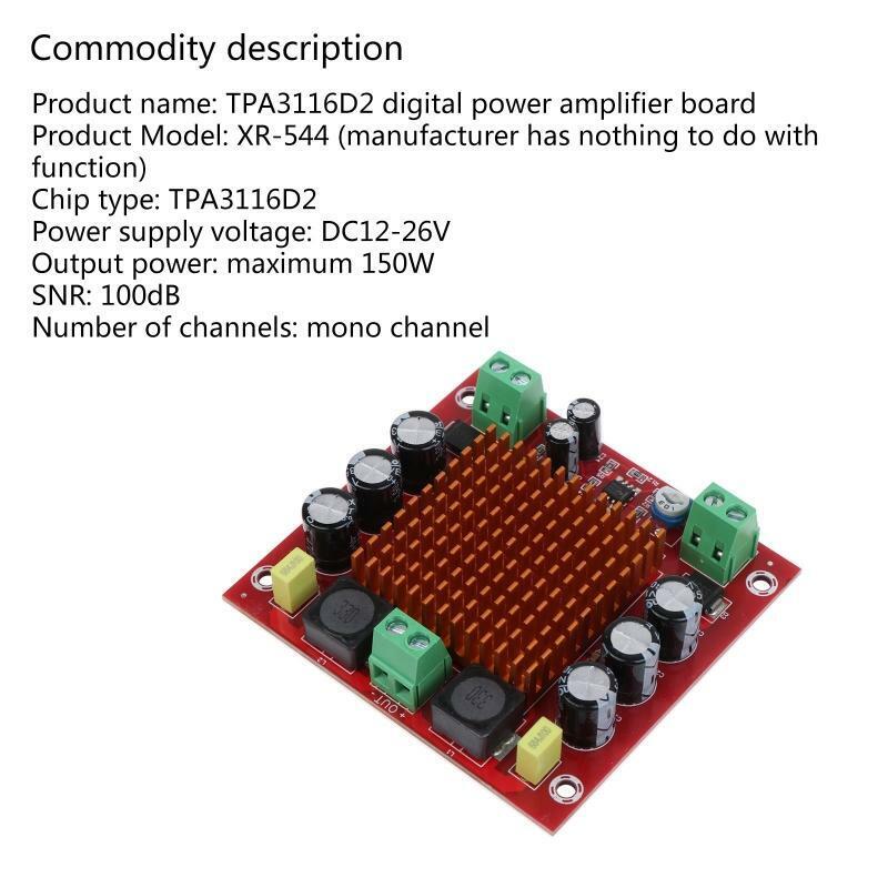 XH-M544 Mono Channel Power Module Digital Power Amplifier Board Audio Amplifier