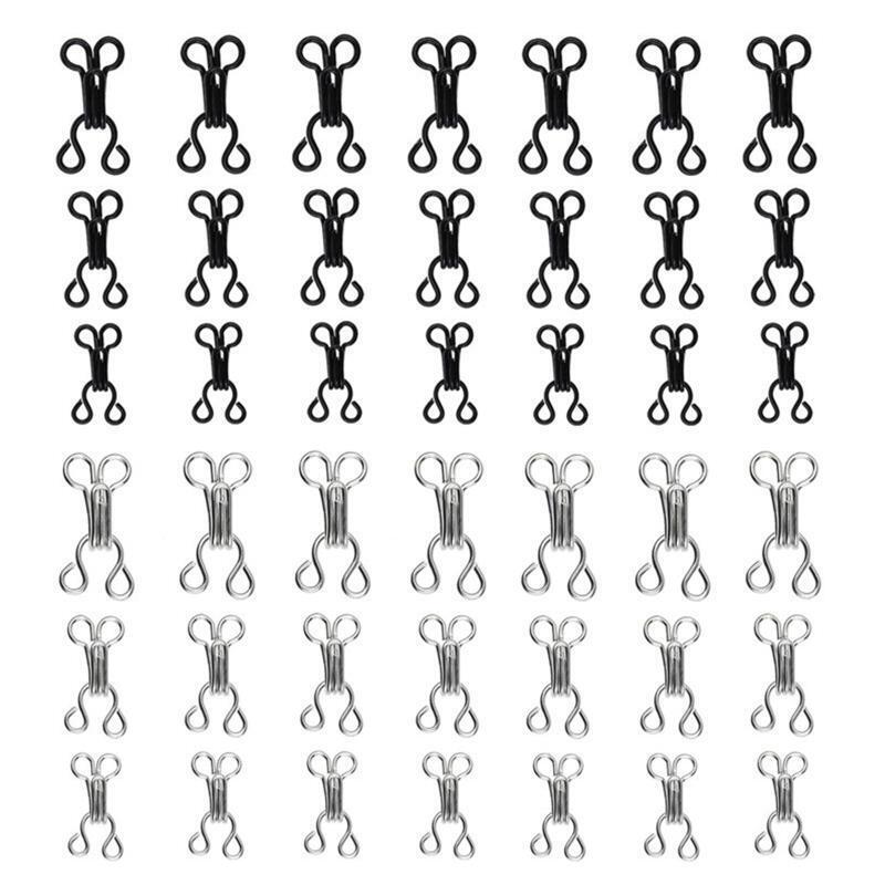 120 Sets Sewing Hooks & Eyes Closure for Bra Clothing Trousers Skirt Dress Pants
