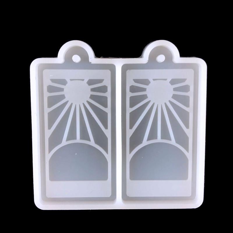 Sunshine Love Heart Earrings Epoxy Mold DIY Pendant Silicone Mold Keychain Decor