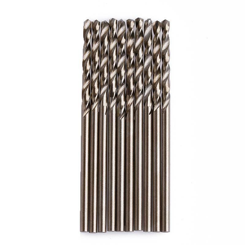 10Pcs Durable 2mm M35 Triangle Shank HSS-Co Cobalt Twist Drill Spiral Drill Bit