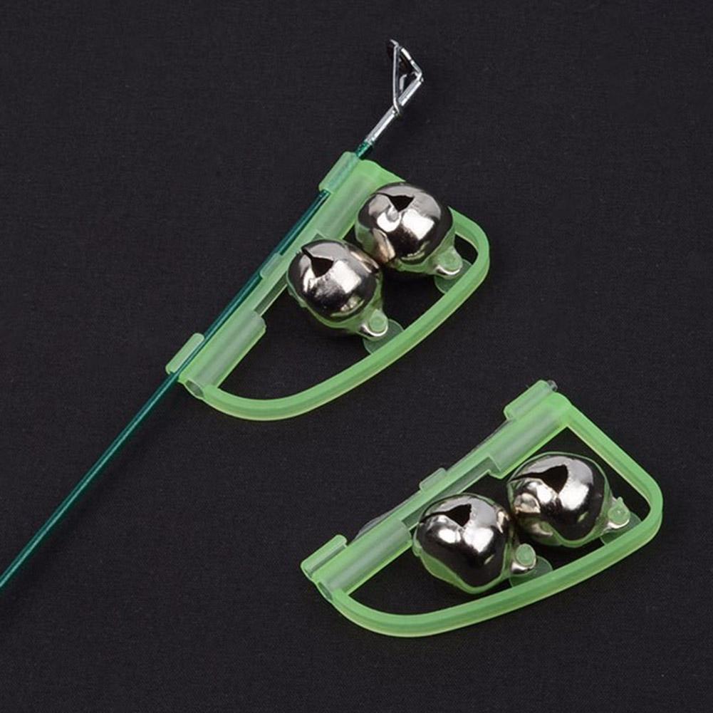 20pcs Fluorescent Fishing Rod Tip Clip Twin Bell Fish Bite Alarm Alert