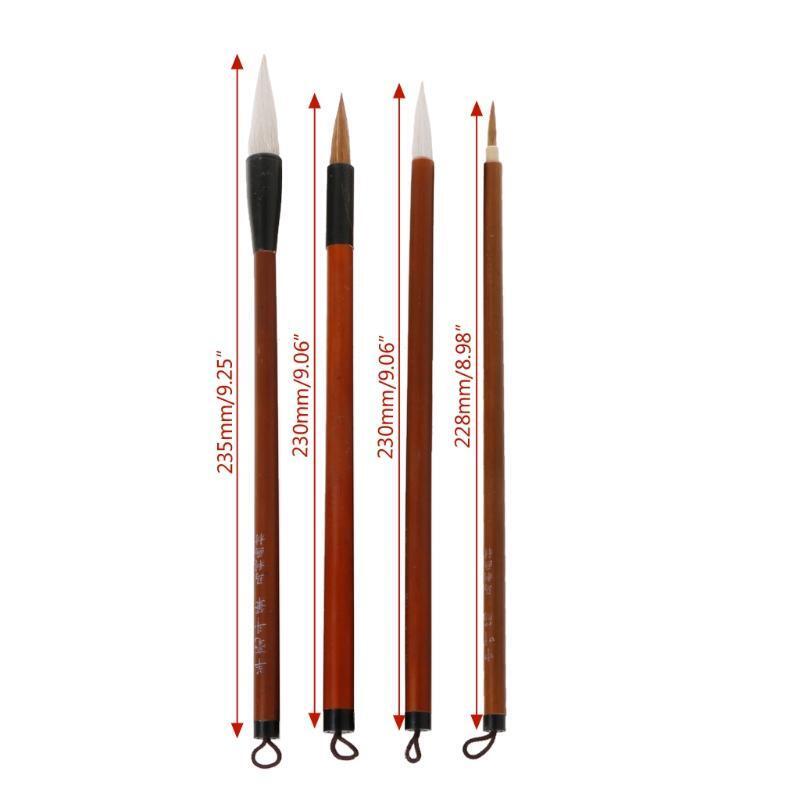 4Pcs Pro Chinese Brush Kit Beginner Calligraphy Pen Eco-friendly Hair for Kids