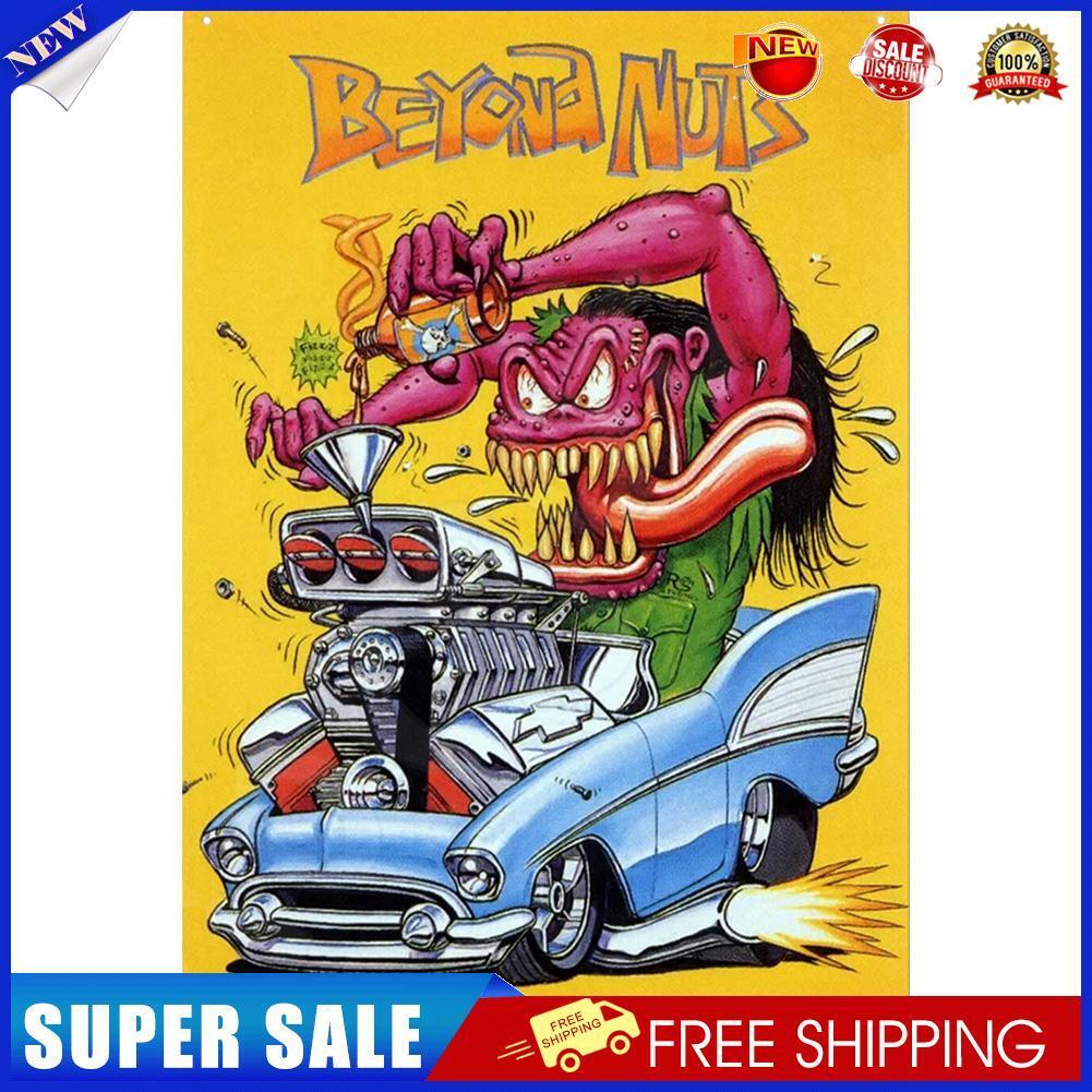 Monster Car Metal Plate Tin Plaque Bar Pub Wall Art Sign Home Decoration