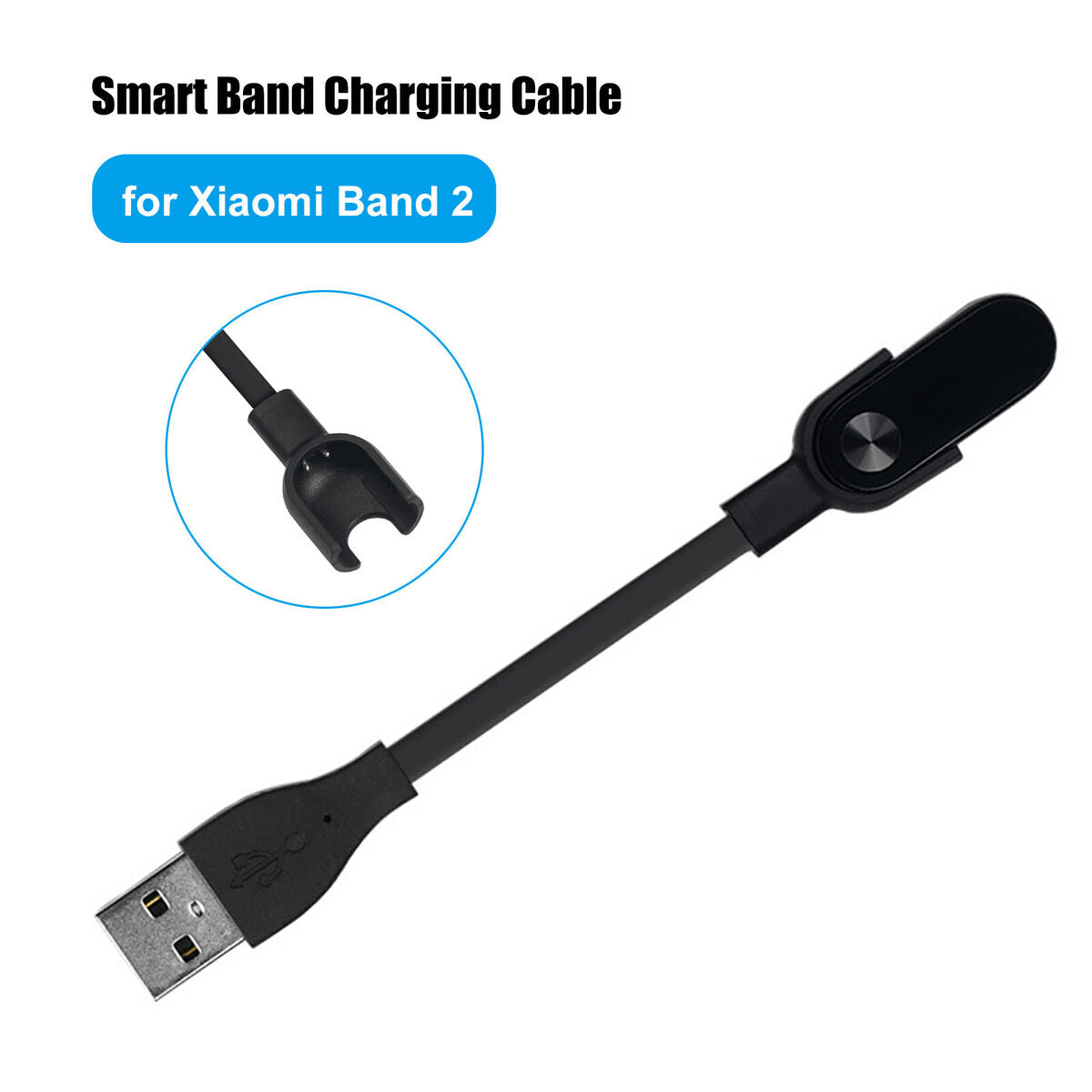 USB Charger Cable - Compatible with Mi Band 2 USB Charging Cable Dock