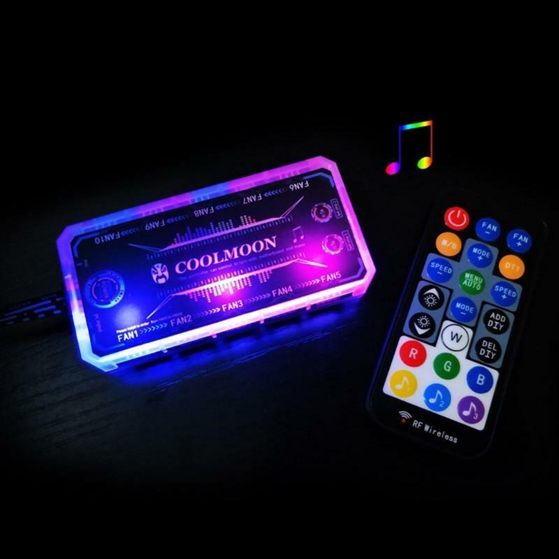 COOLMOON Computer Box Fan Intelligence Music Controller Remote Control 12V 10A