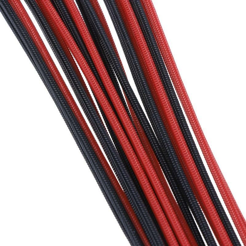 High quality 24Pin ATX EPS PSU Black & Red Single Sleeved Power Extension Cable