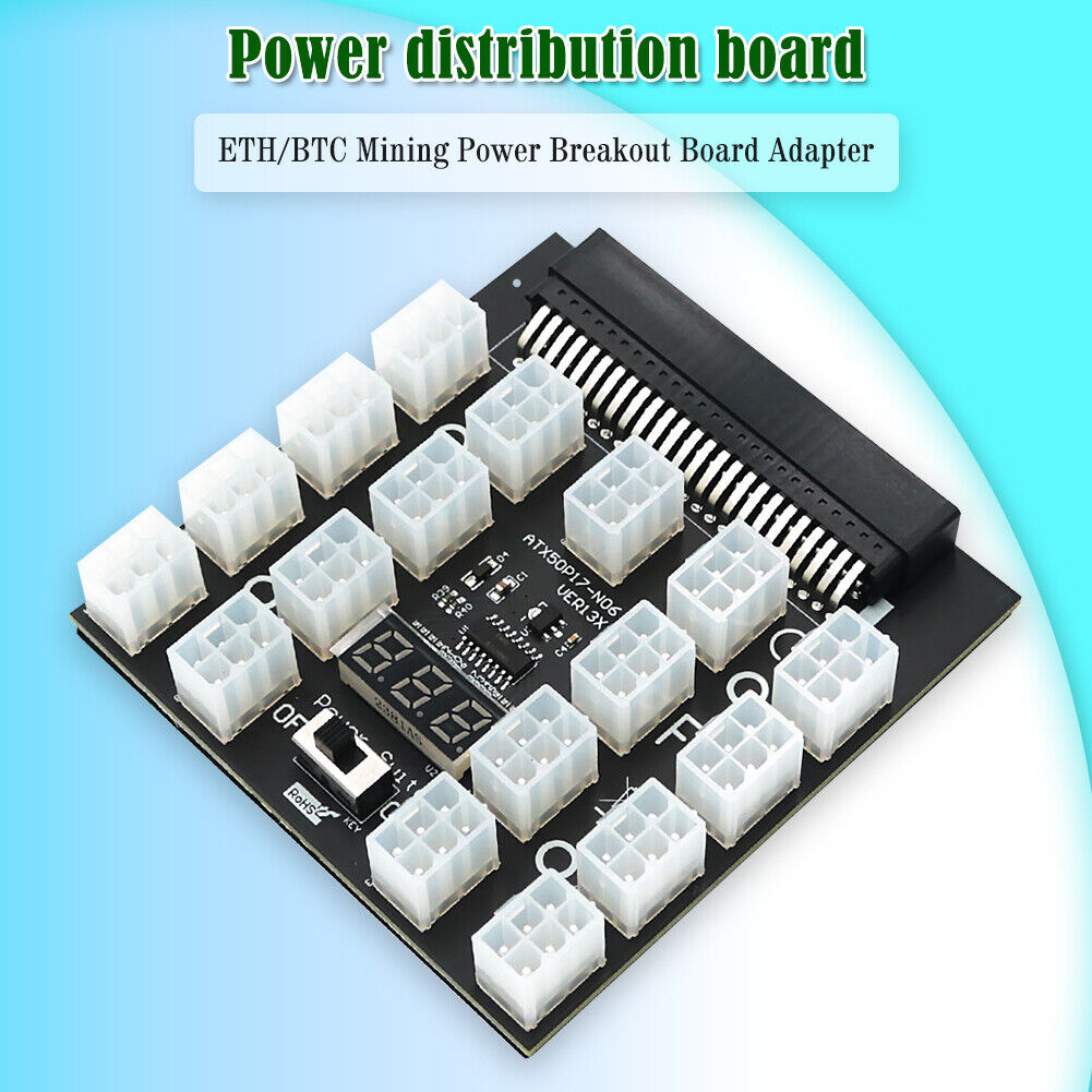 ATX Power Breakout Board for Miner Graphics Card 17 Port 50(2x25)Pin Module