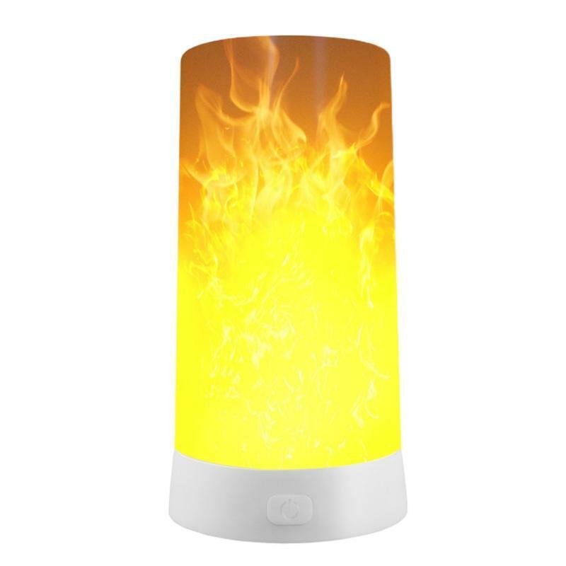 LED Flicker Flame Light Bulb USB Rechargeable Simulated Burning Fire Effect Lamp