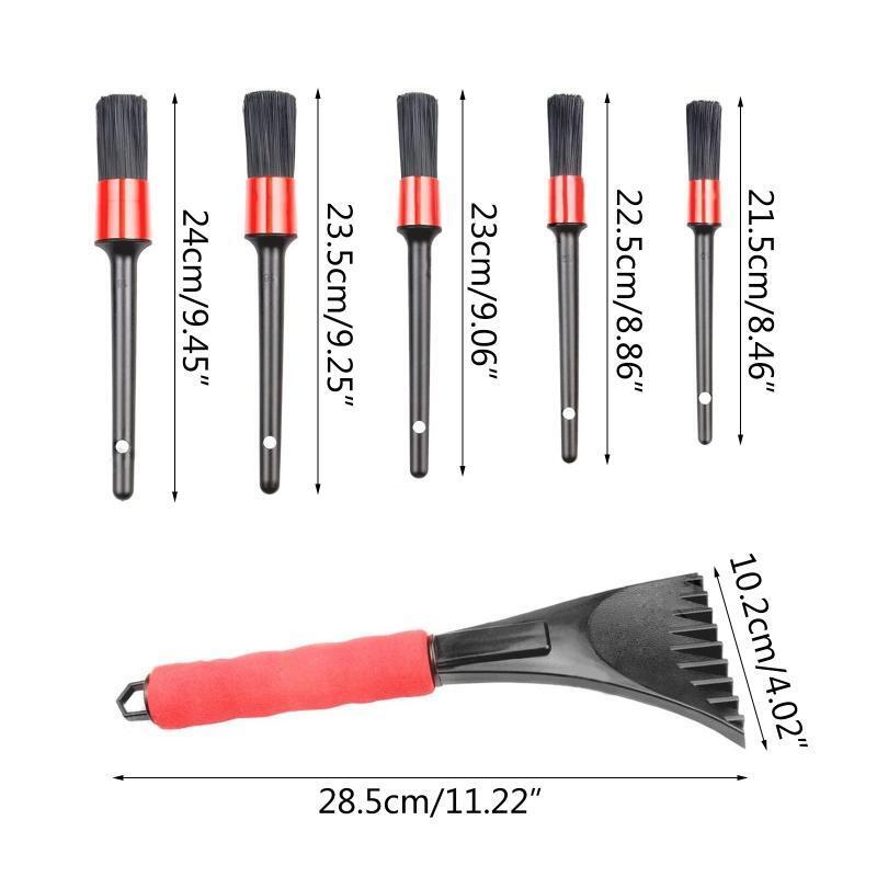 19Pcs Detailing Brushes Car Drill Brush Wash Mitt Wax Pads Wash Towels Kit