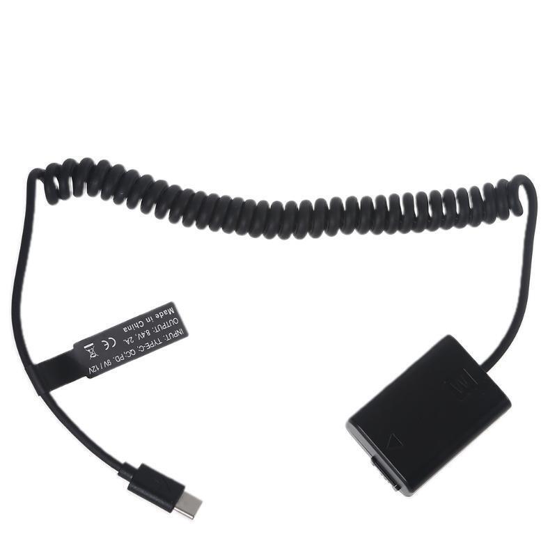 USB C to Dummy Battery Replacement for NP-FW50 Support PD 9V / 12V Output