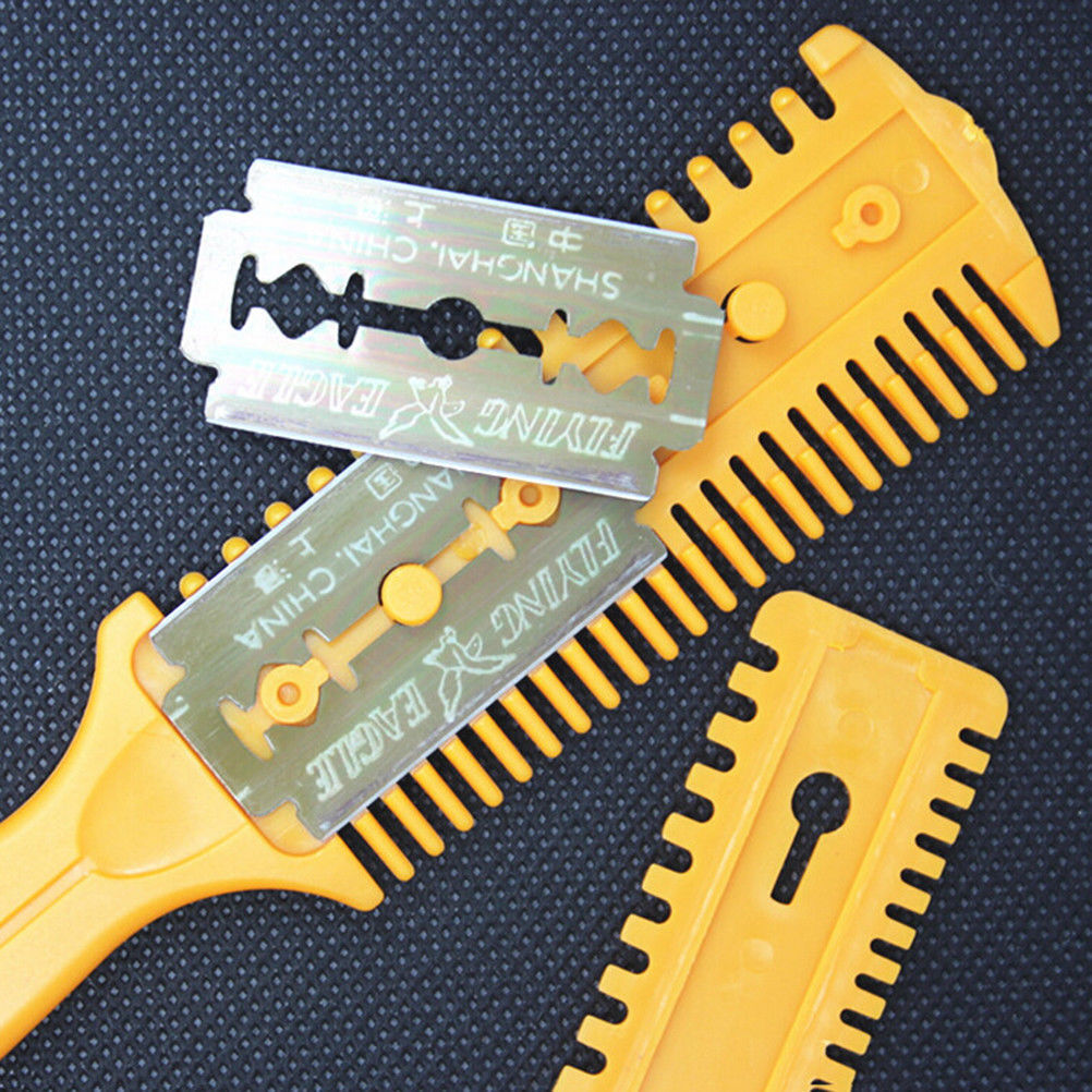Barber Scissor Hair Cut Styling Razor Magical Blade Comb Hairdressing Tool Kit