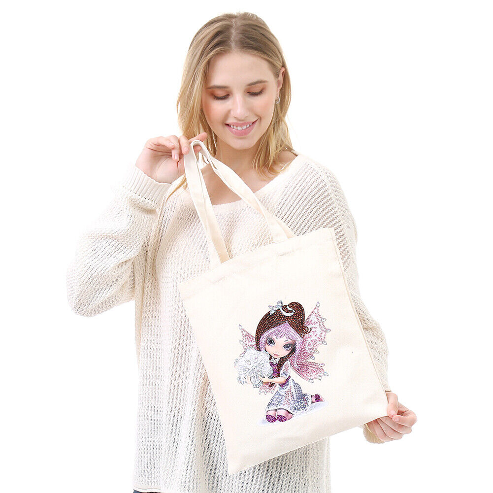 DIY Girl Diamond Painting Shopping Tote Bags Mosaic Kit Art Drawing (BB017)