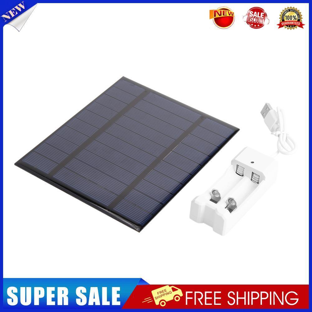 2.5W 5V USB Solar Battery Charger + AAA AA Rechargeable Battery Charger