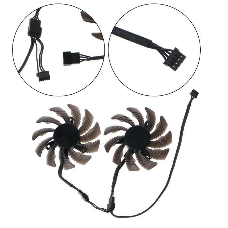 2PC 78MM Graphics Card Cooling VGA Fan PLD08010S12H ZP 4Pin 12V 0.35A Cooler Fan
