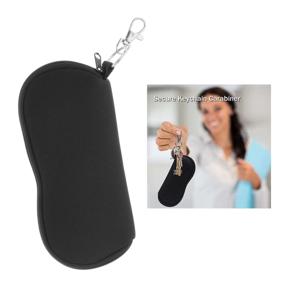 Versatile Neoprene Zipper Eyeglass Cases Pouch with Belt