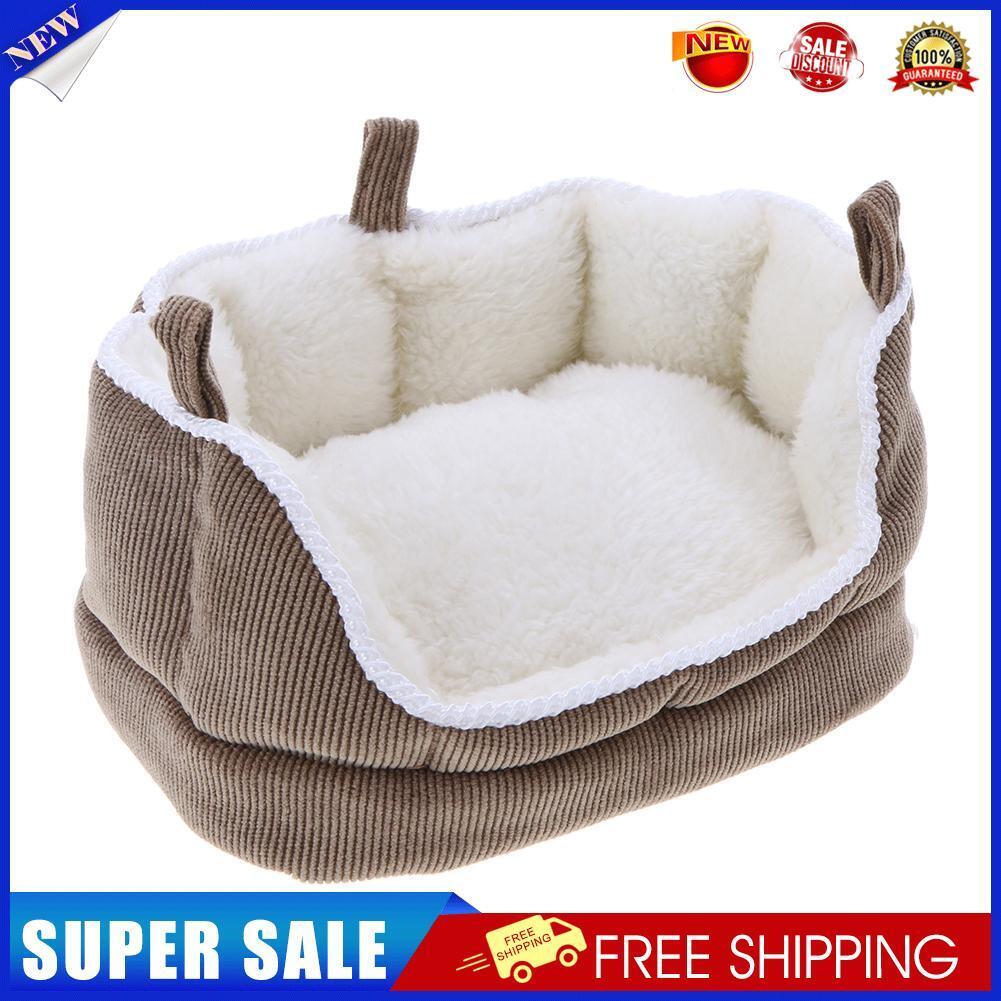 Animal Winter Warm Bed House Washable Hamster Squirrel Nest Sofa(Coffee)