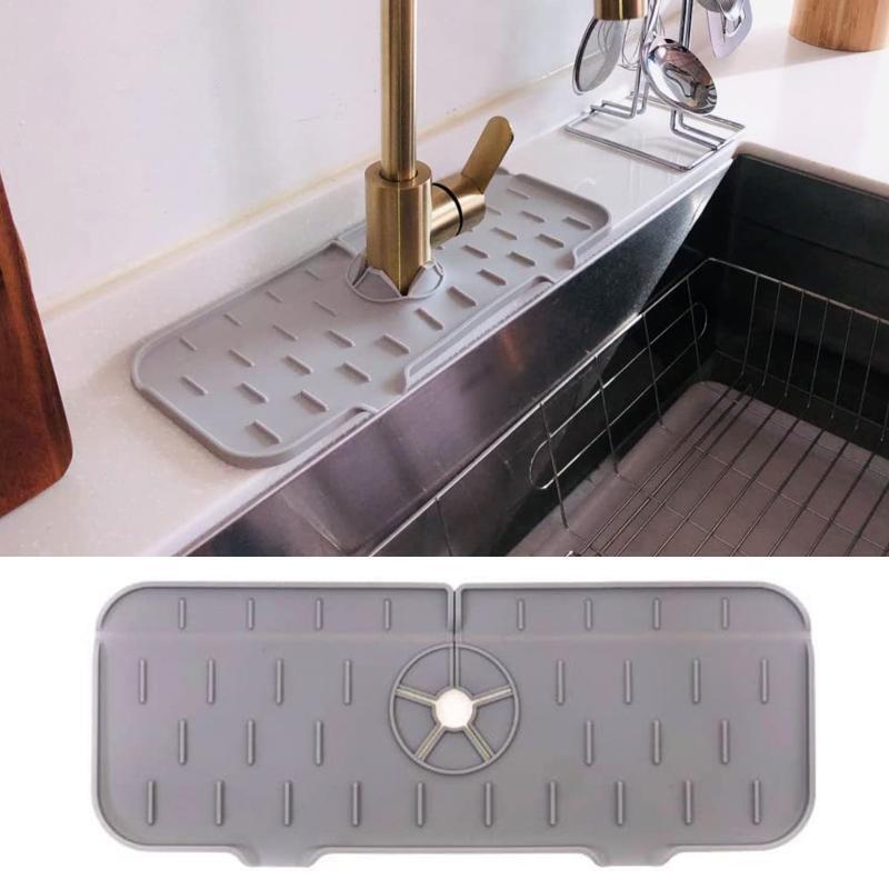 Faucet Absorbent Mat Silicone Faucet Absorbent Mat Countertop Dish Drying Mat