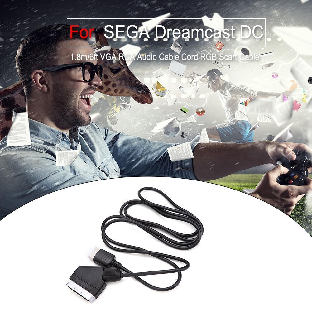 1.8m/6ft VGA RCA Audio Cable Cord RGB Scart Cable for SEGA Dreamcast DC