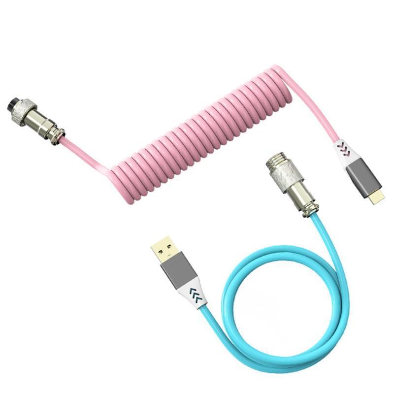 Coiled Detachable Type C to USB Cable Mechanical Keyboard Aerial Plug-in Cable