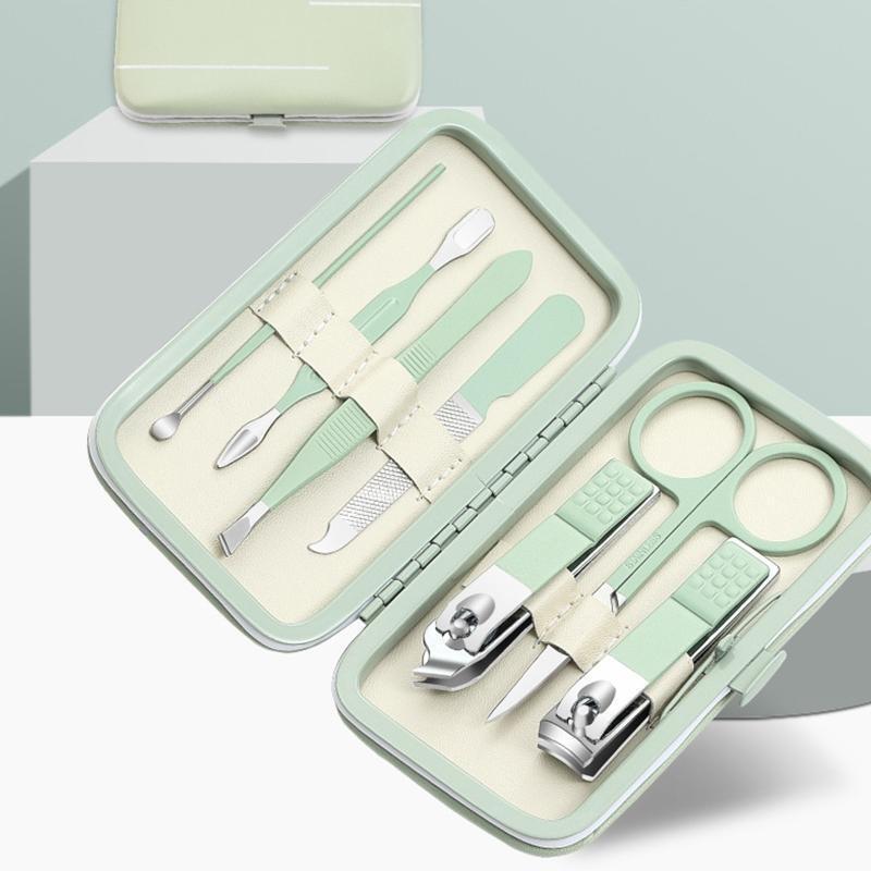 Manicure Set Travel Bag Manicure Case Brow Clippers Nail File Scissors Tweezers