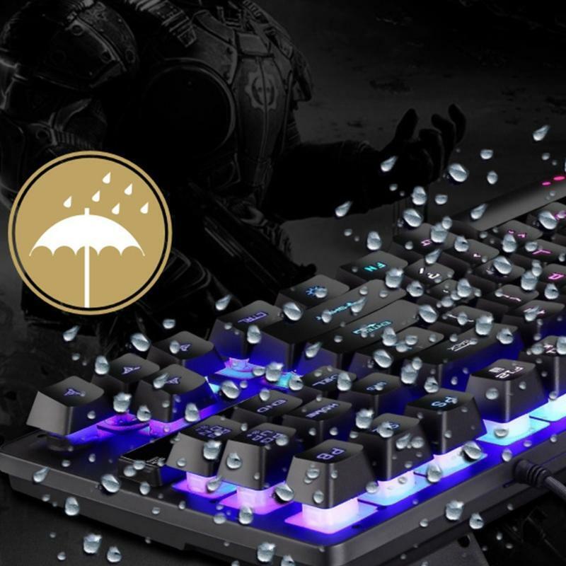 GK-10 Wired 87 Keys Mechanical Gaming Keyboard RGB Backlit for PC Gamer