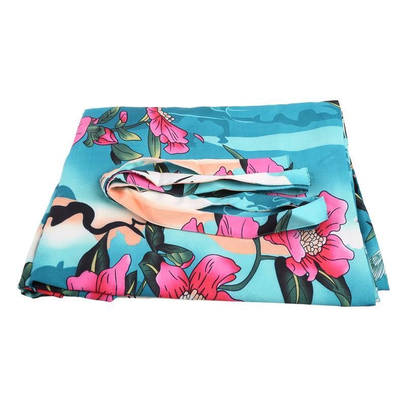 Fashion Women Long Shirt  Robe Over Sized Bikini Cover Up Blossom Print Kaftan