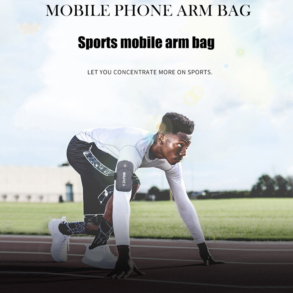 Sports Phone Bag Arm Purse Fitness Running Key Holder Money Wallet (Grey)