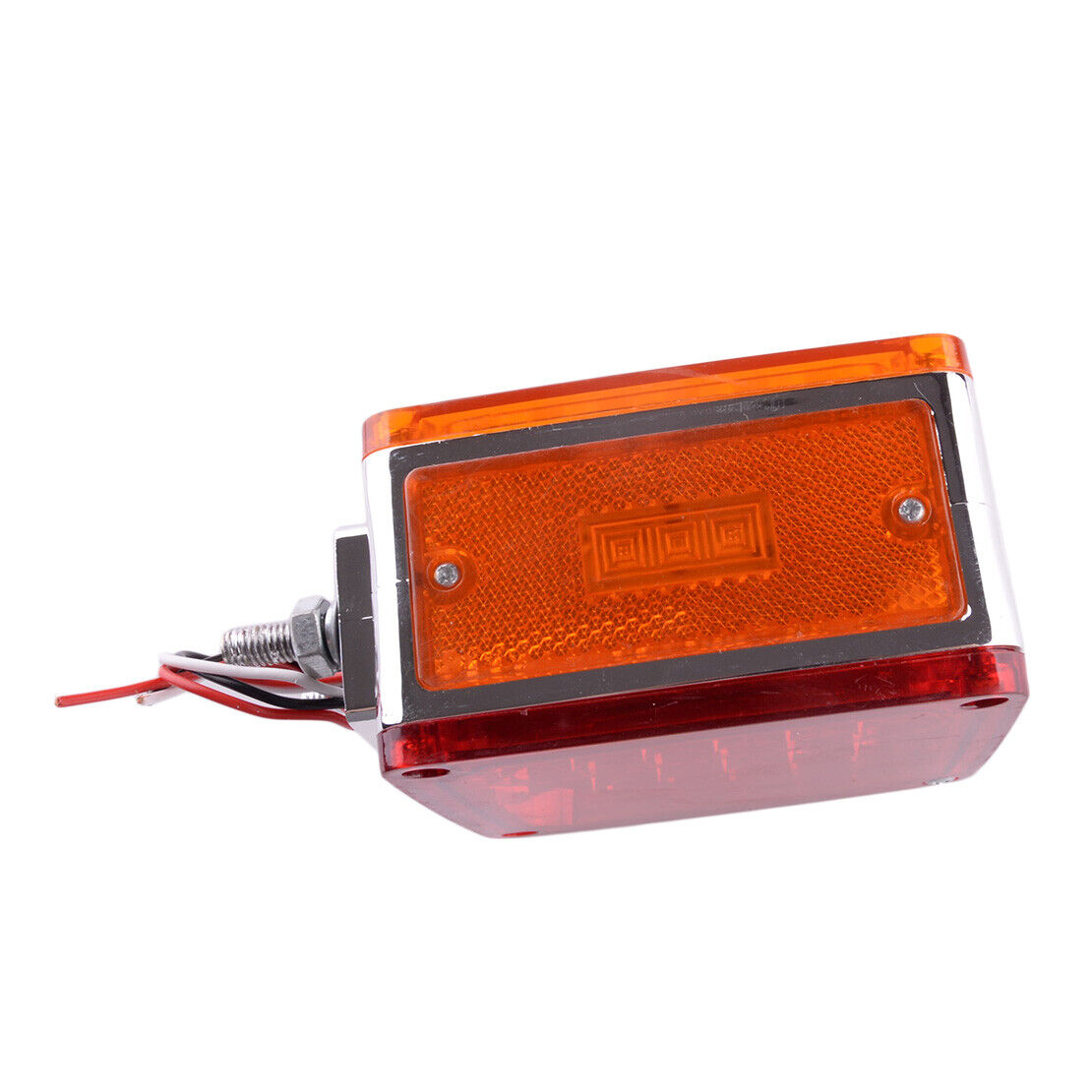 1x Square Dual Face Marker Turn Signal Light LED Fender Pedestal Lamp Universal