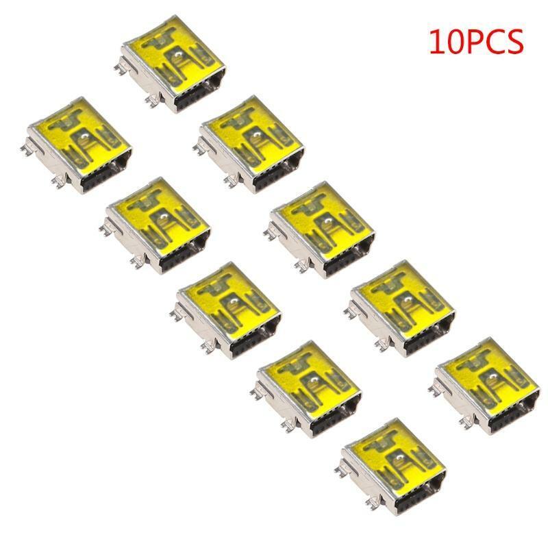 10 Pcs Mini USB Type B 5 Pin Female Socket Connector For Mobile Phone Charging