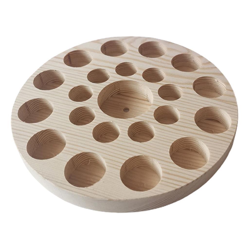 2Pcs Wooden Essential Oil Box Aromatherapy Display Stand Rack Storage Case Tray
