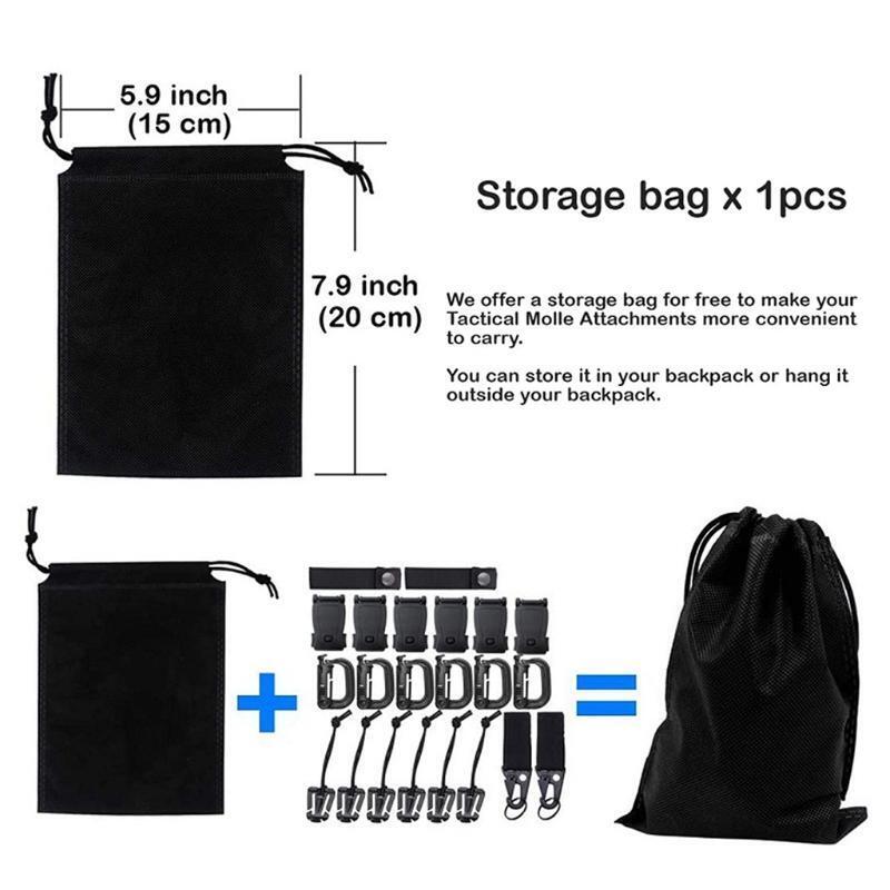 22 Pcs Backpack Fixing Buckle D-Ring Locking Gear Clip Backpack Attachments Kit