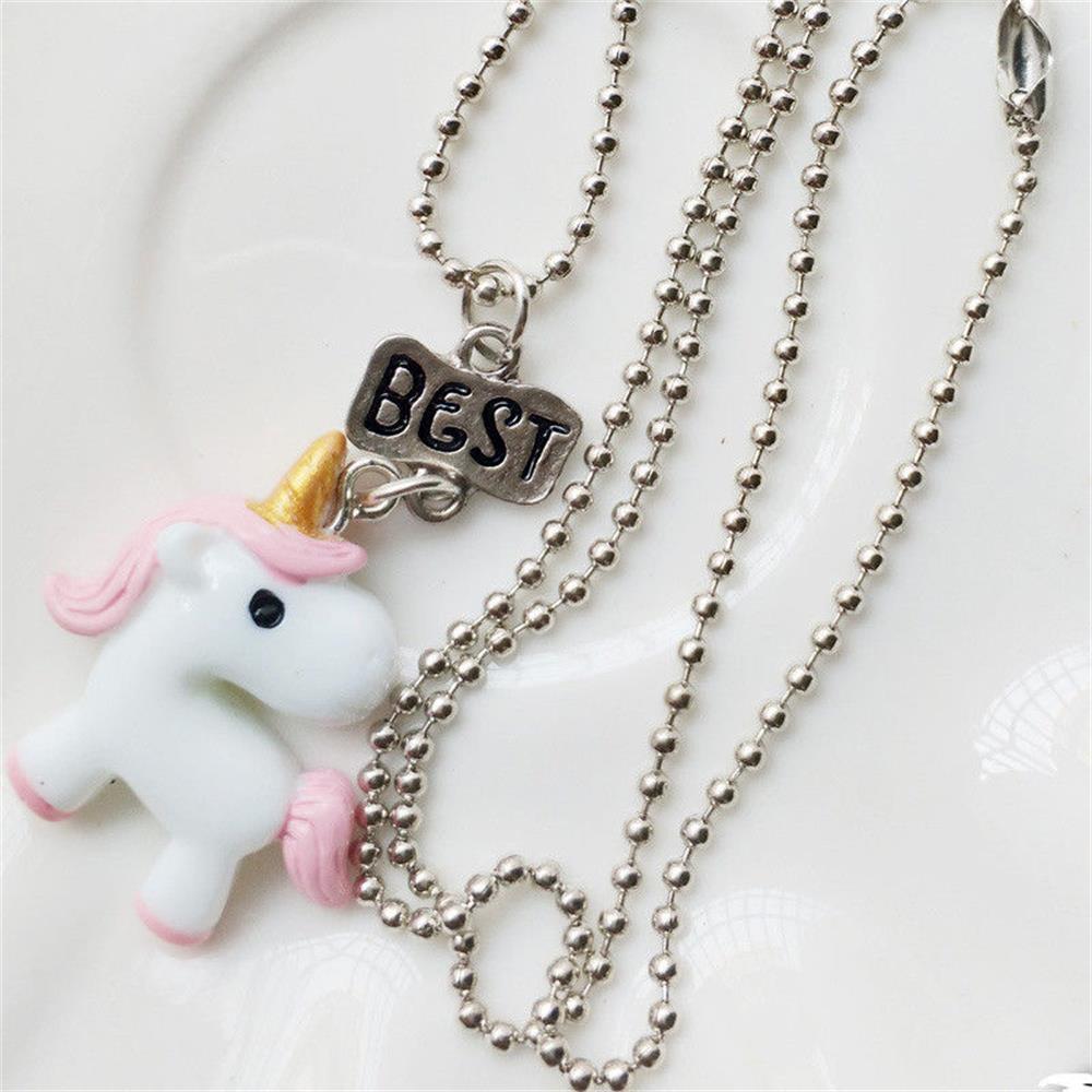 Friend Forever Jewelry New Bff Necklace Bead Chain Unicorn Pendants Friendship
