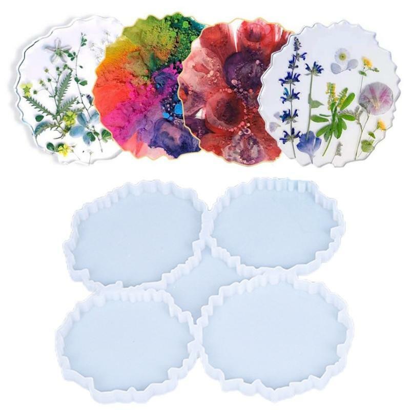 4 in 1 Coaster Silicone Molds Set Safe Creative Coaster Bracket Mould Art Crafts