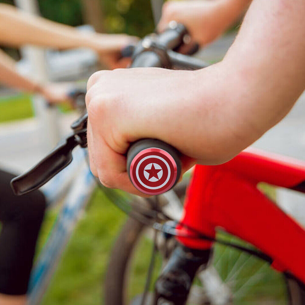 2pcs Aluminum Handlebar End Caps Plugs for MTB Road Folding Bike (Red 2)