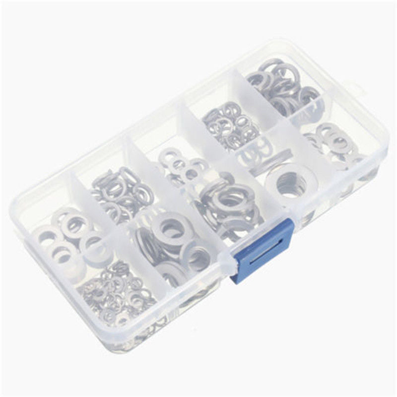 260Pcs Stainles Steel Flat & Spring Metal Lock Washer Set Assortment M2.5-M10